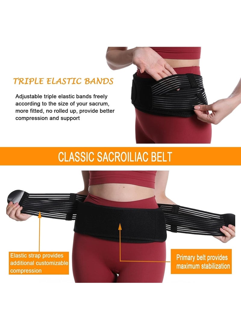 MAKINGTEC Sacroiliac SI Joint Hip Belt for Women and Men, Lower Back Support Brace Hip Braces for Hip Pain Alleviate Sciatic Anti-Slip Sacroiliac Belt Pilling-Resistant Pelvic Belt - Image 2